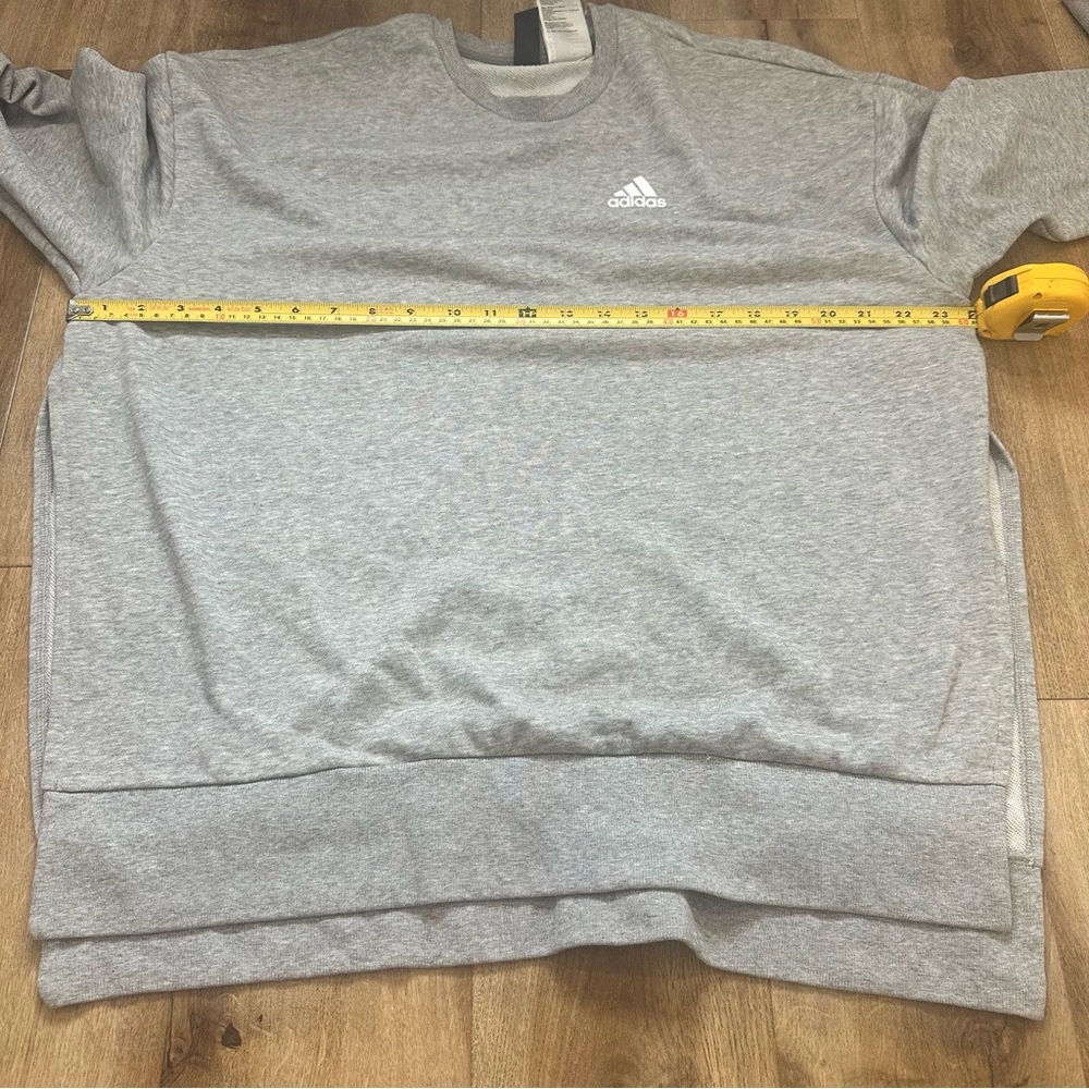Adidas Gray Split Hem Crew‎ Sweatshirt Size Medium - Picture 7 of 11